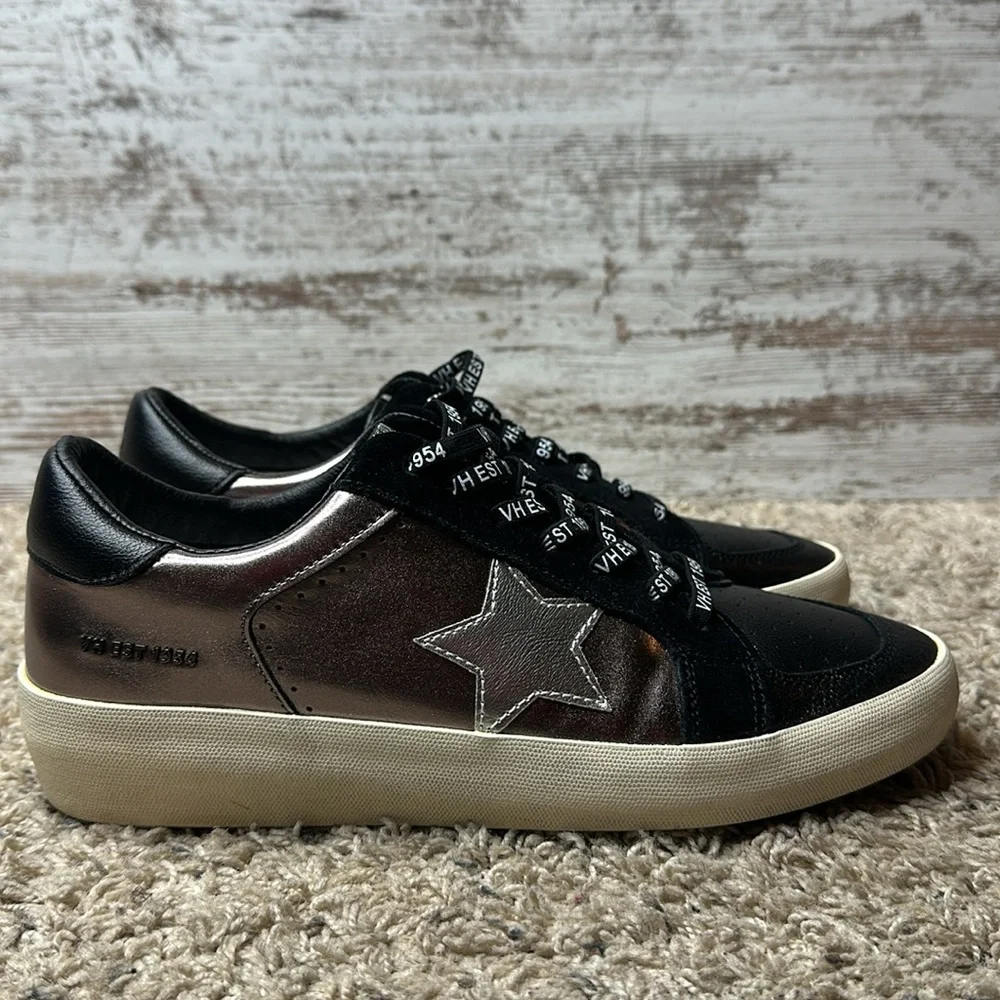 VINTAGE HAVANA Women's Nala Sneaker in black pewter sz 10 - Picture 4 of 14